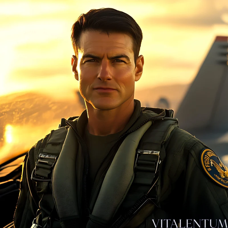 AI ART Man in Pilot Uniform