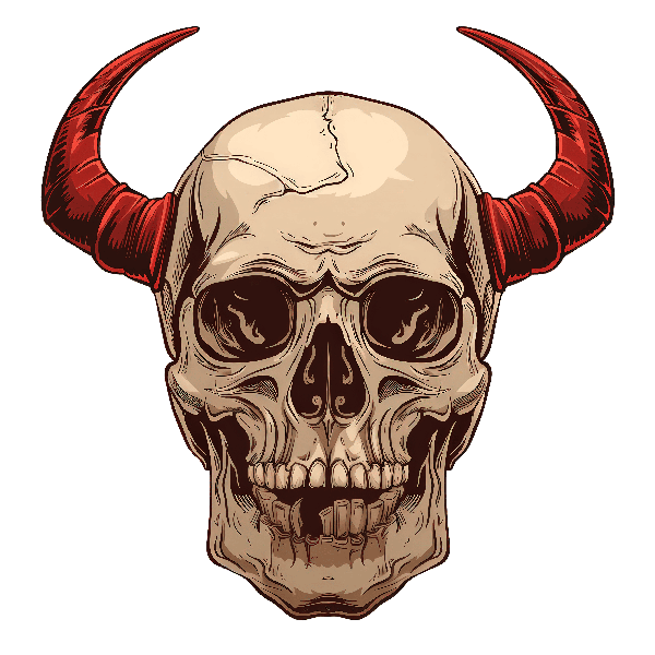 Horned Skull Apparel Art POD Design