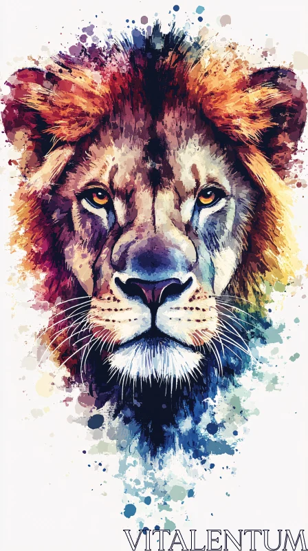 Vibrant Lion Art AI Image