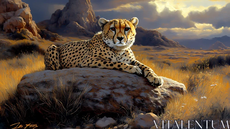 Cheetah Resting in the Wild AI Image