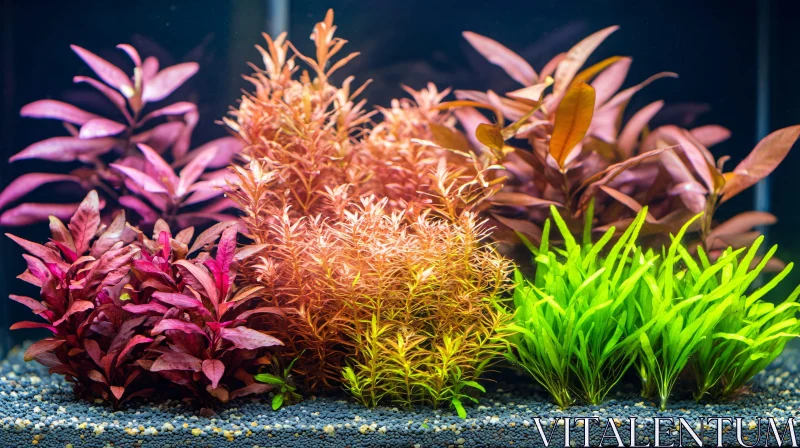 AI ART Aquarium Aquascaping: Colorful Aquatic Plants