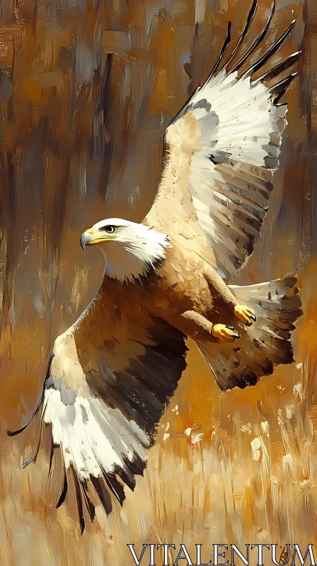 Eagle Soaring in Artwork AI Image