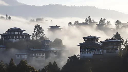 Buildings in Fog