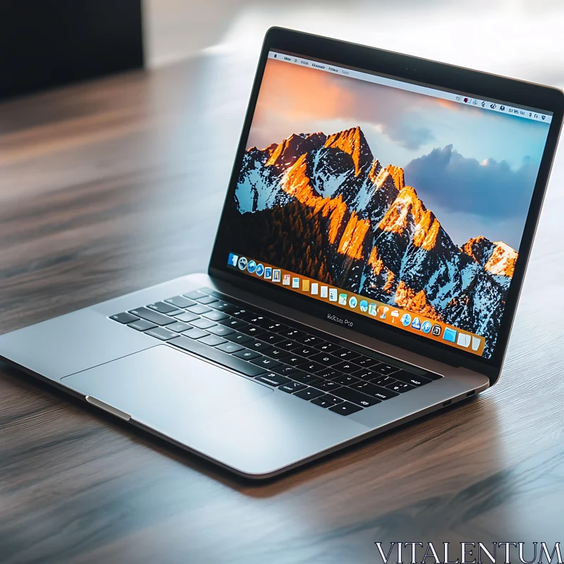 Sleek Laptop with Vibrant Display AI Image