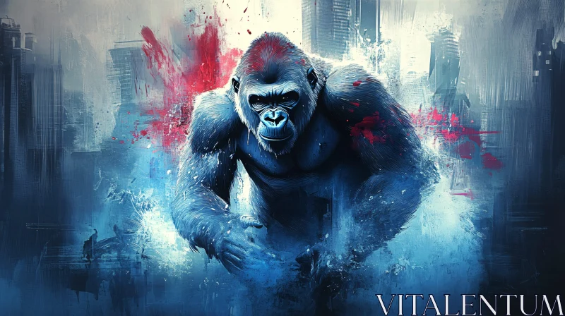 Urban Gorilla Art with Vivid Colors AI Image