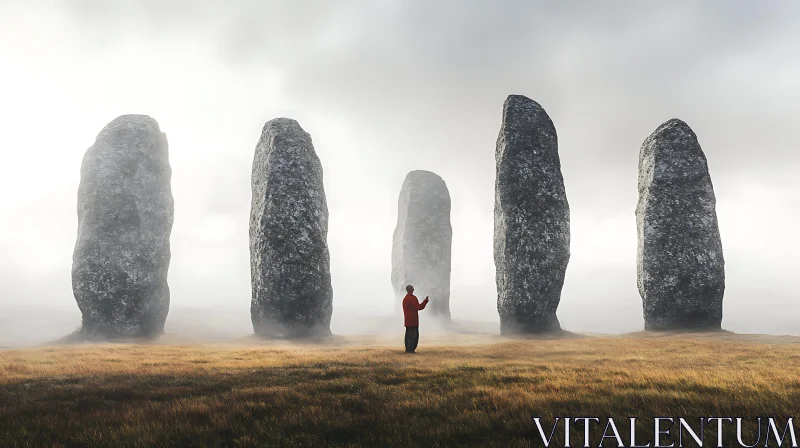 AI ART Misty Stone Circle Landscape