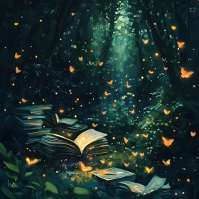 Glowing Butterflies in Forest of Knowledge