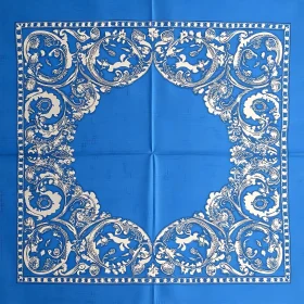 Decorative Blue Fabric with Intricate Pattern