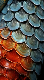 Close-Up of Exotic Bird Feathers: A Study in Scale and Colour