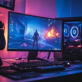 High-End Gaming Station with Immersive Display