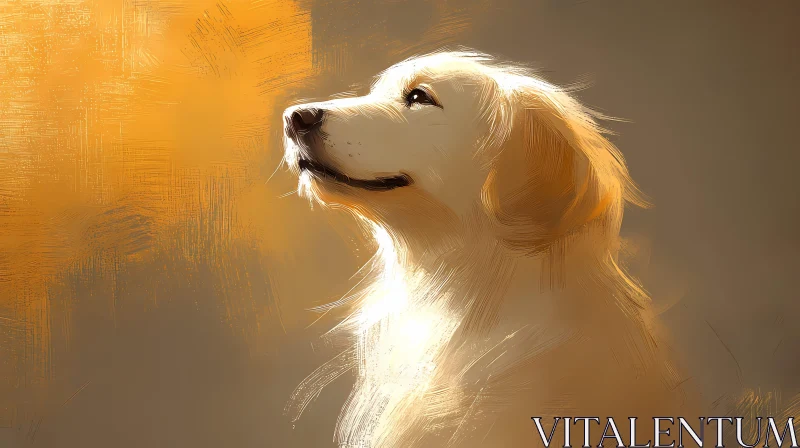 Sun-Kissed Canine Artwork AI Image