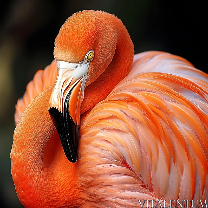 Close-Up of a Flamingo AI Image