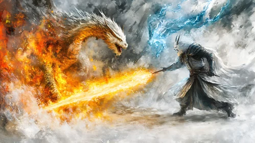 Clash of Elements: Dragon and Warrior