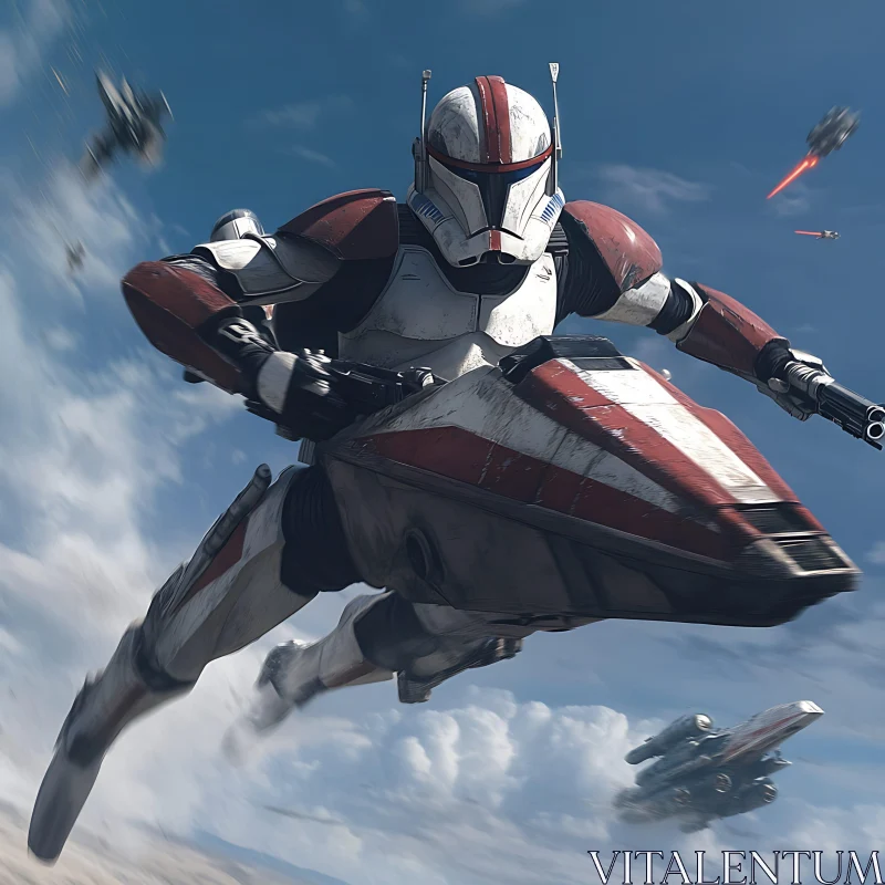 AI ART Speeder Pursuit Clone Trooper Artwork