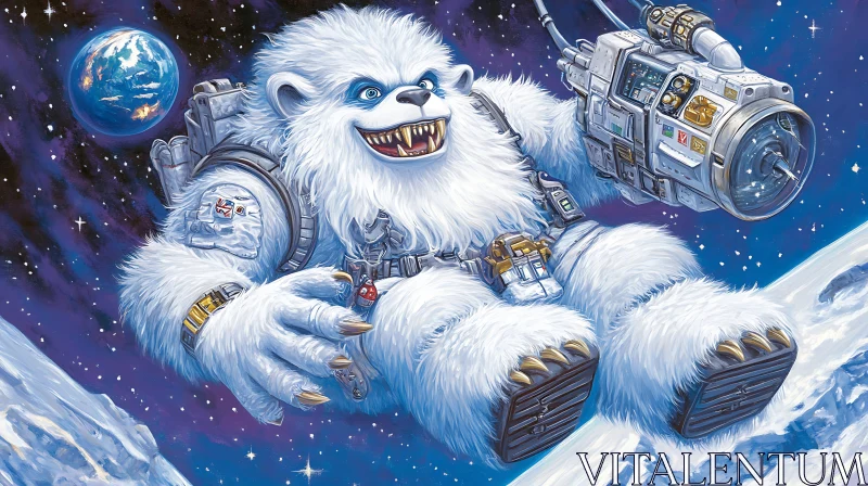 Yeti Astronaut in Space AI Image