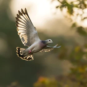 Soaring Dove: Wings Against the Light