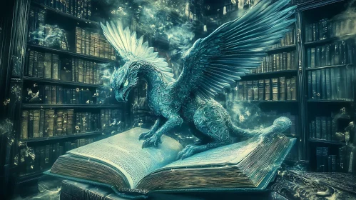 Winged Dragon on Book