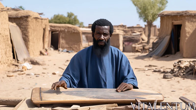 AI ART Village Musician with Traditional Instrument