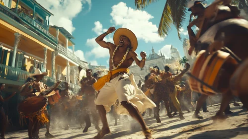 Festive Street Carnival Scene
