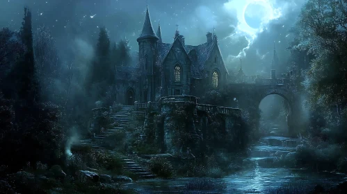 Mystical Castle at Night