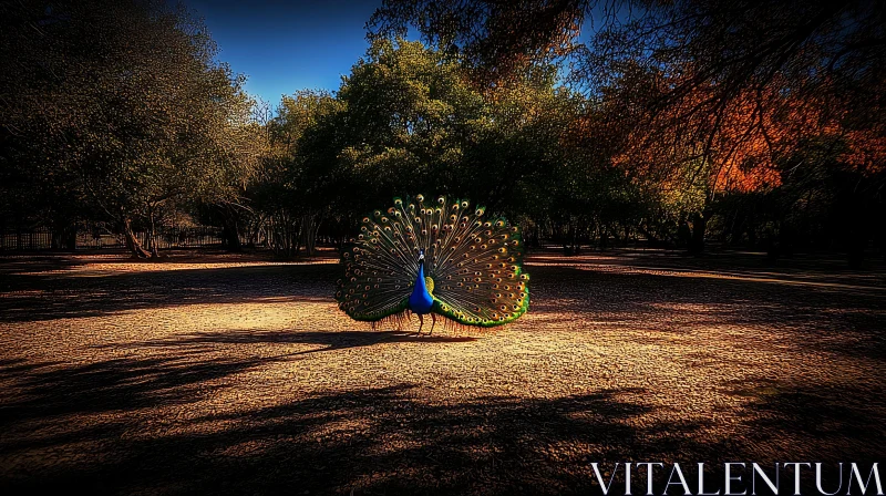 Majestic Peacock in Full Display AI Image