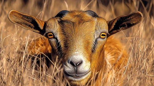 Wild Goat in Grass