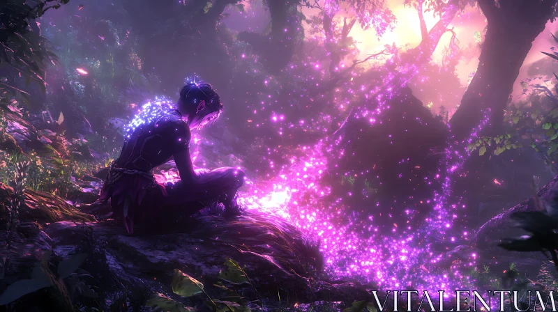 AI ART Mystical Fairy in a Glowing Forest