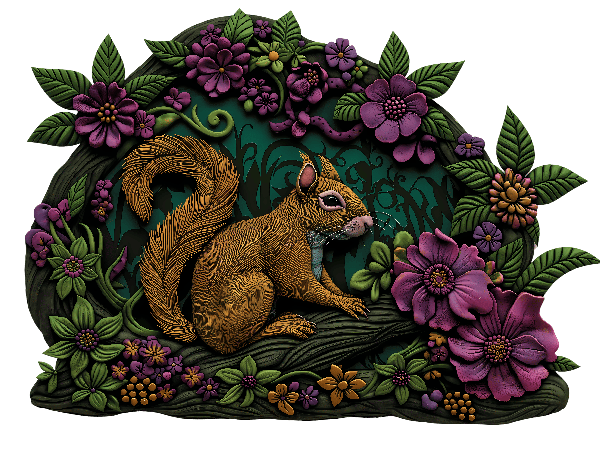 Woodland Squirrel Art Design