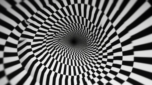 Surrealistic Black and White Spiral - Psychedelic Art