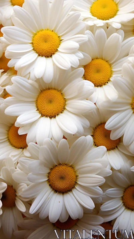 White Daisies in Amber Hues: An Expression of Infused Symbolism AI Image