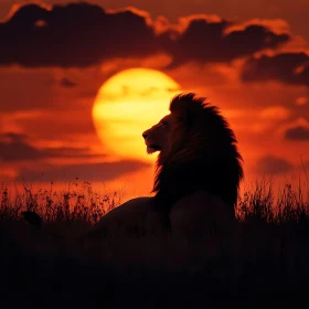 Silhouette of a Lion