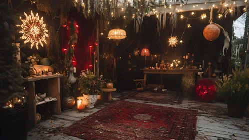 Candlelit Room with Rugs