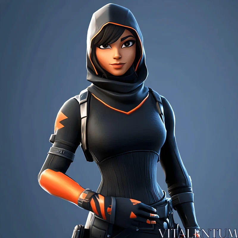 Stylized Woman with a Hood AI Image