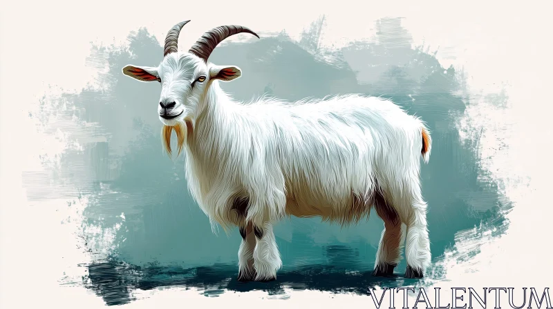 Goat with Textured Background AI Image