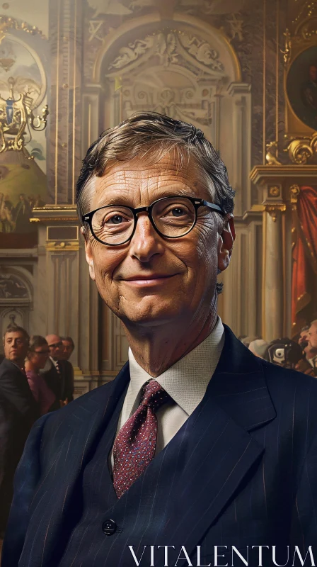 AI ART Sophisticated Bill Gates Portrait