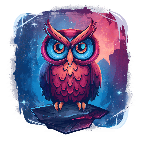 Mystical Owl Illustration POD Design