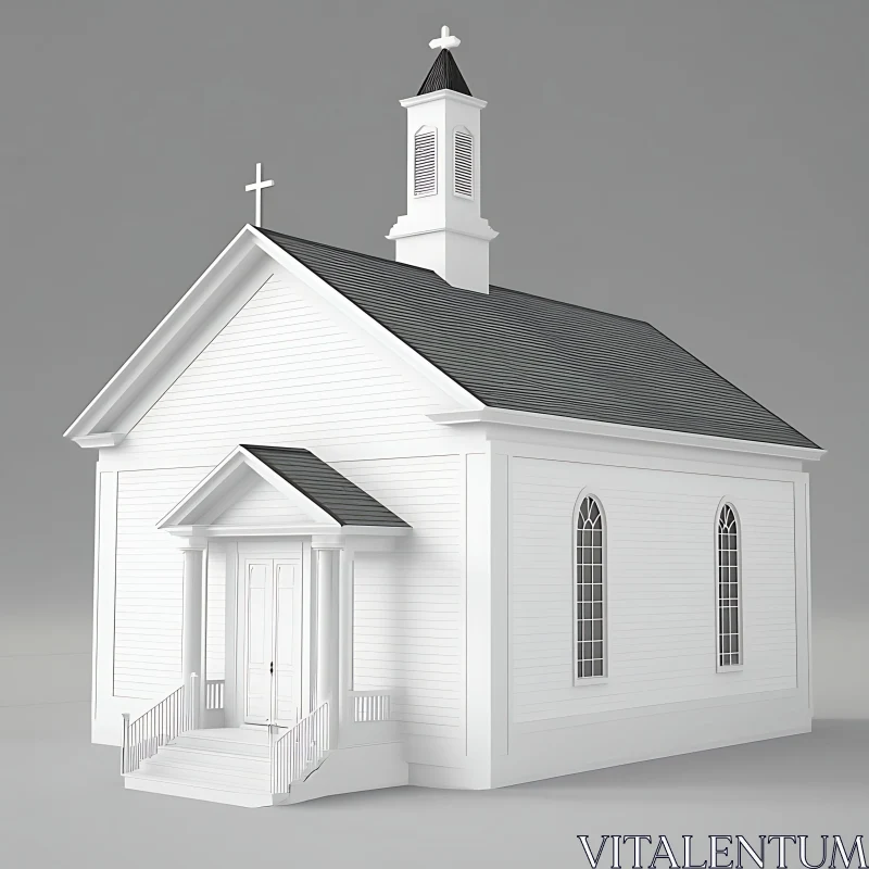 Minimalist Church Architecture AI Image