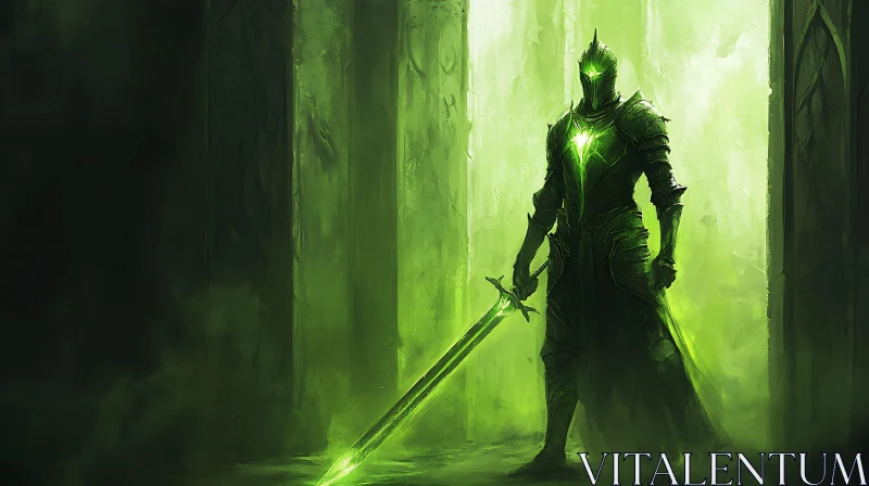 AI ART Emerald Knight with Sword