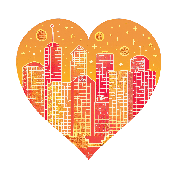 POD Design City in a Heart T-Shirt Art