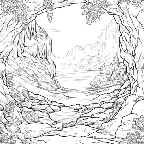 Beautiful Monochrome River Scene
