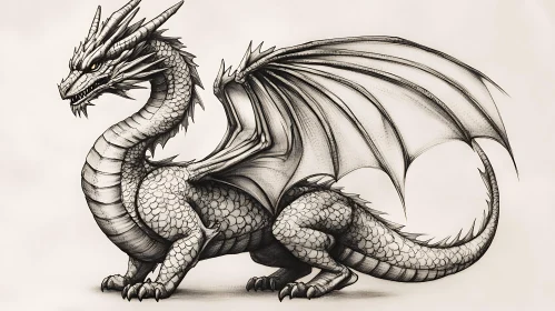 Detailed Dragon Drawing