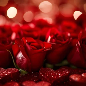 Roses and Hearts in Red