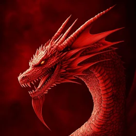 Scarlet Serpent: Dragon in Red Hues