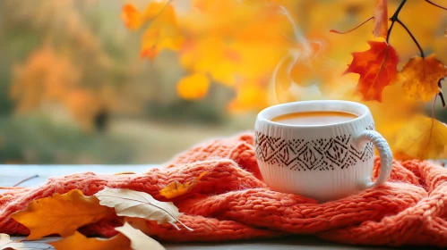 Aromatic Autumn: Hot Drink and Cozy Scarf