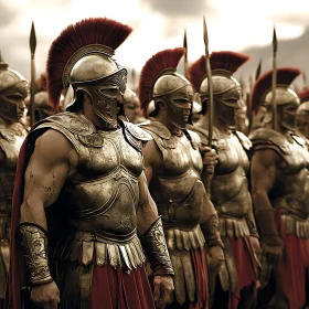 Ancient Spartan Army: Bronze and Red