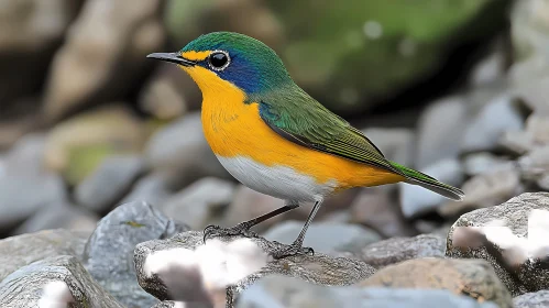 Vibrant Bird with Multicolored Plumage
