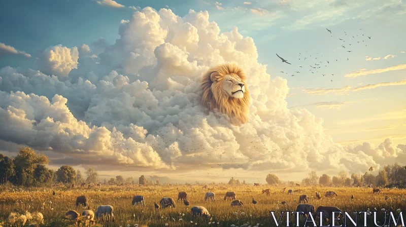 Heavenly Lion AI Image