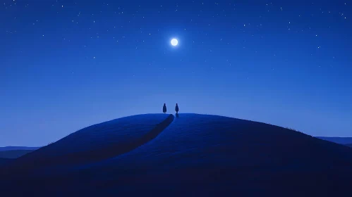 Figures Under Moonlight