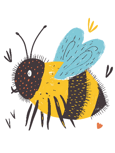 Cheerful Cartoon Bee Illustration POD Design