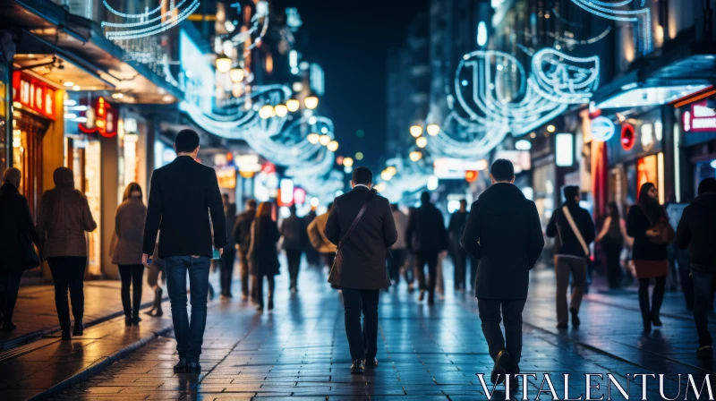 City Night Scene: A Critique of Consumer Culture AI Image